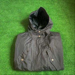 Dressbarn Women's Black Hooded Windbreak Rain Coat Anorak Jacket Plus Size 18/20